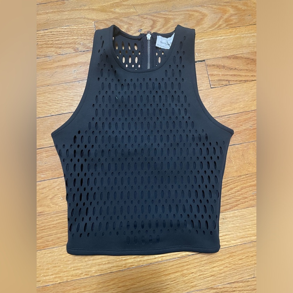 Abercrombie & Fitch Black Mesh Crop Top NWOT